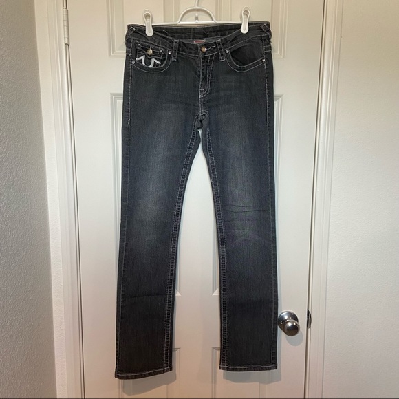 NWOT True Religion Joey Super T Straight Leg Sequin Jeans- 29 - Picture 1 of 7